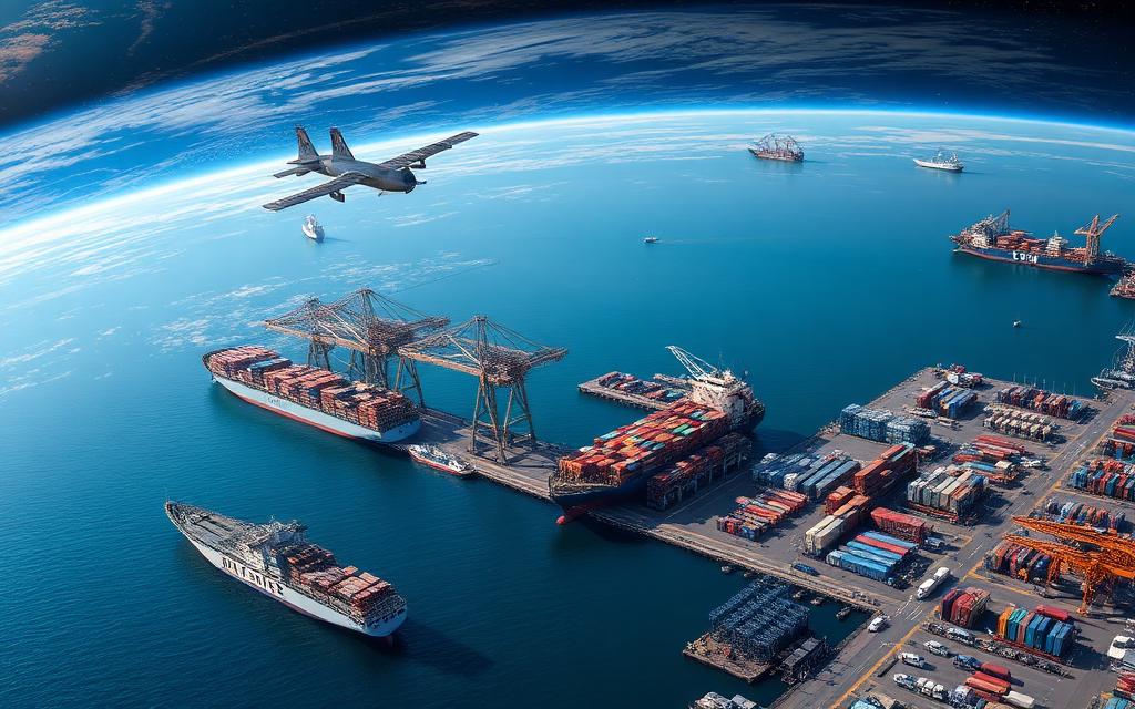 Port international majeur surveillé par satellites d'observation de la Terre