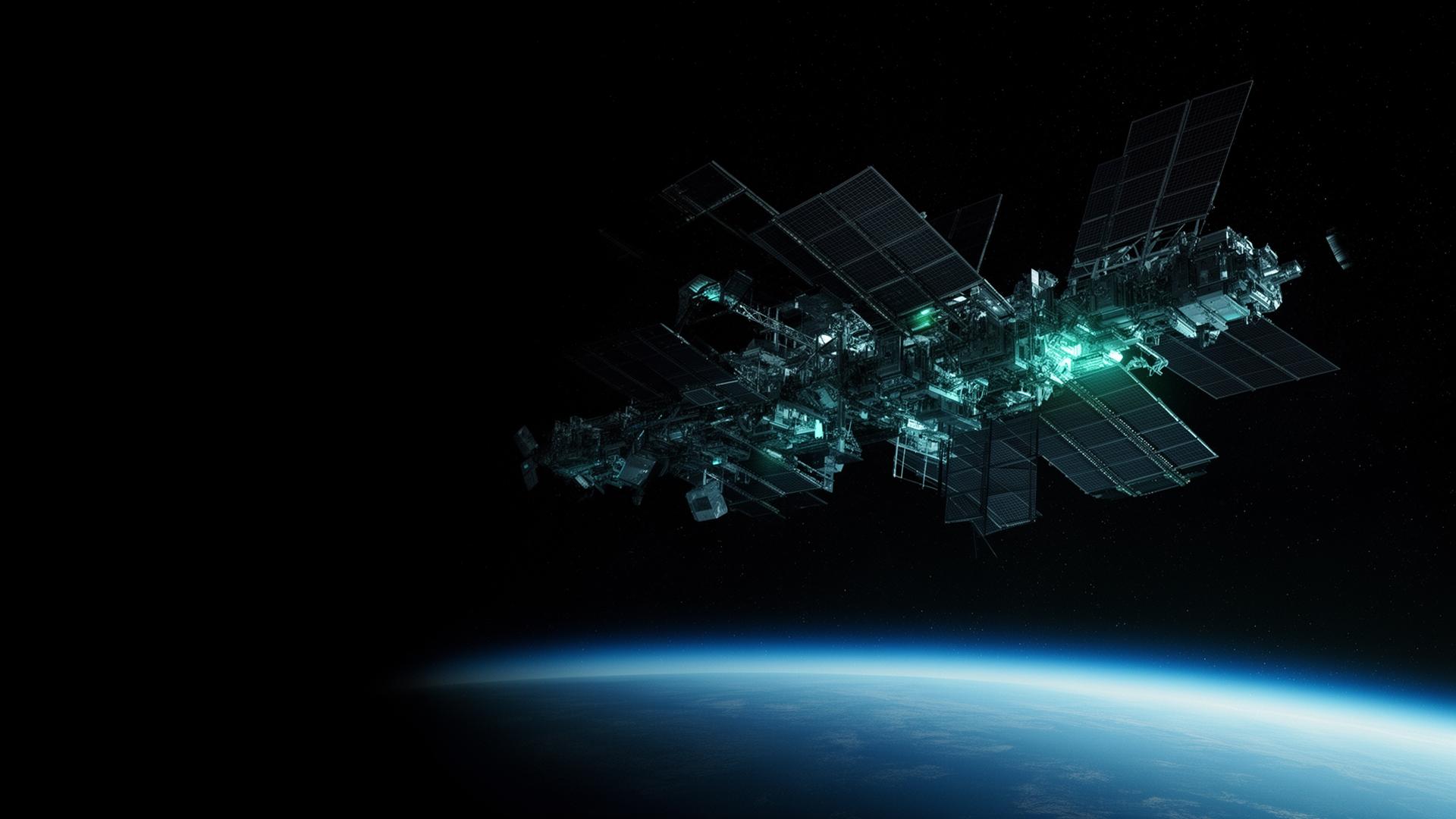 Plateforme d'infrastructure orbitale en orbite au-dessus de la Terre